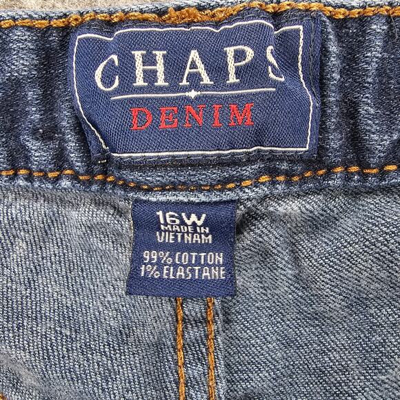 Chaps Denim Madden Straight 16W Womens Jeans Plus Size Stretch 31.5 inch Inseam - Picture 12 of 15